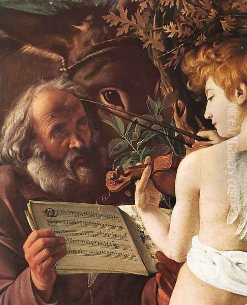 Rest on Flight to Egypt (detail 1) 1596-97 Oil Painting by Caravaggio