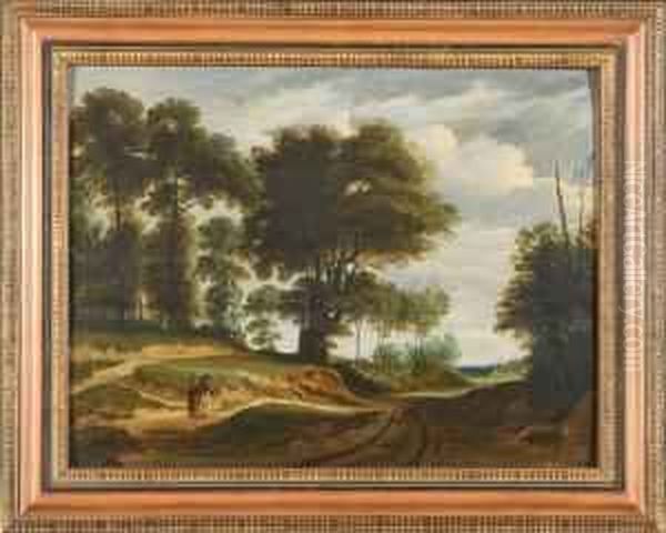 Paesaggio Con Viandanti Oil Painting by Lodewijk De Vadder