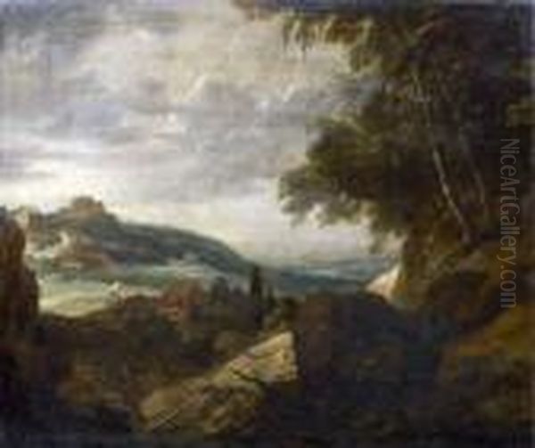 Paysage De Collines Oil Painting by Lodewijk De Vadder