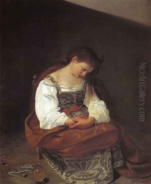 Penitent Magdalen Oil Painting by Caravaggio