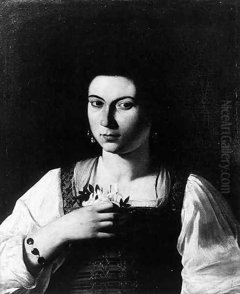 Portrait of a Courtesan c. 1598 Oil Painting by Caravaggio