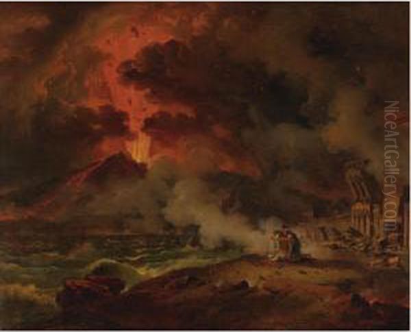 The Destruction Of Pompeii Oil Painting by Pierre-Henri de Valenciennes