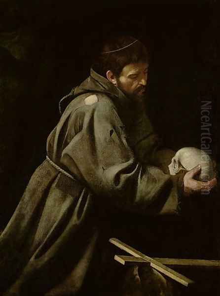 Saint Francis in Meditation Oil Painting by Caravaggio