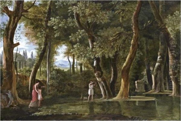 Paysage Arcadien Avec Un Jeune Couple Oil Painting by Pierre-Henri de Valenciennes