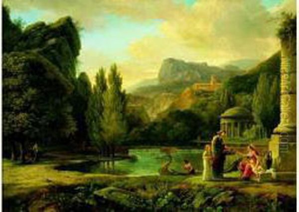 Ruines Antiques Dans Un Paysage Classique Oil Painting by Pierre-Henri de Valenciennes