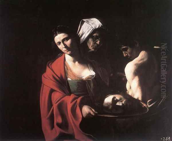 Salome with the Head of the Baptist c. 1609 Oil Painting by Caravaggio