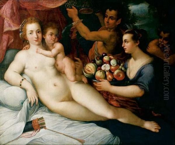 Venus Et L'amour Oil Painting by Dirck de Quade Van Ravesteyn