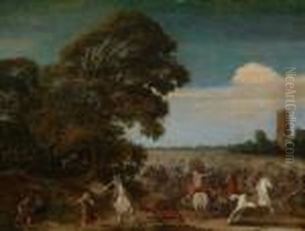 Reitergefecht Oil Painting by Esaias Van De Velde