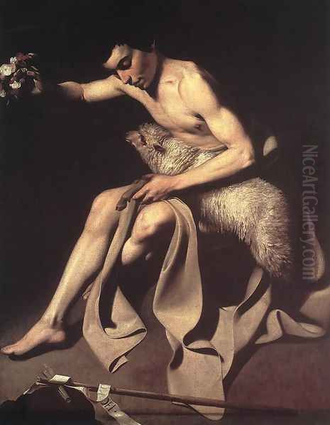 St. John the Baptist Oil Painting by Caravaggio