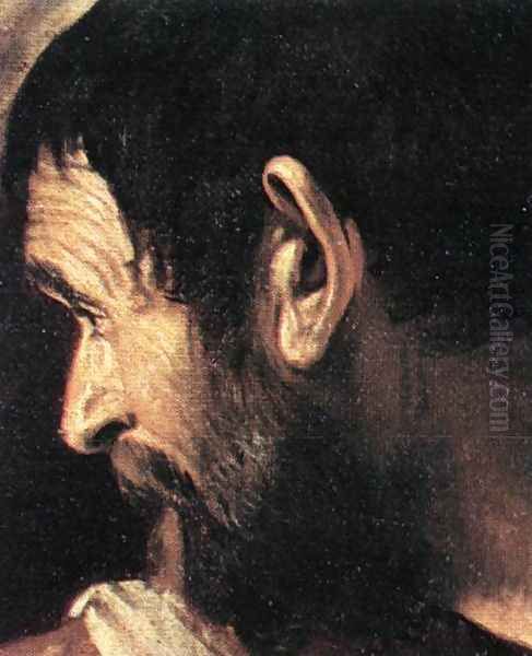 Supper at Emmaus (detail 2) 1606 Oil Painting by Caravaggio