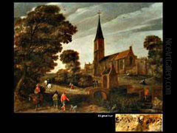 Dorfansicht Oil Painting by Esaias Van De Velde