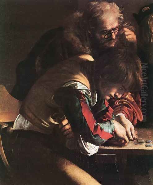 The Calling of Saint Matthew (detail 1) 1599-1600 Oil Painting by Caravaggio