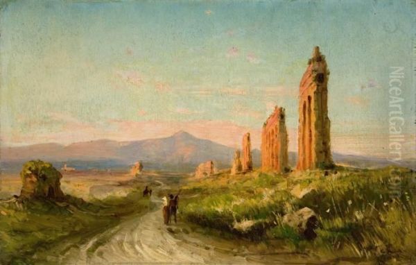 Ruinas Romanas Oil Painting by Alejo De Vera Blasco Estaca