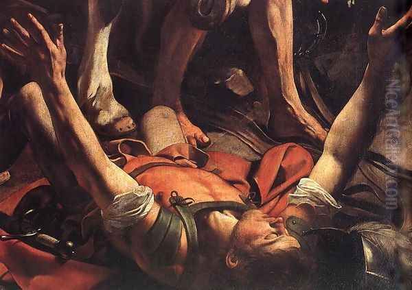 The Conversion on the Way to Damascus (detail) 1600 Oil Painting by Caravaggio