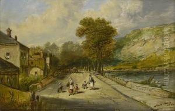 Uferpromenade Oil Painting by Joseph Vickers De Ville