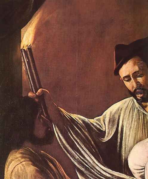 The Seven Acts of Mercy (detail 1) 1607 Oil Painting by Caravaggio