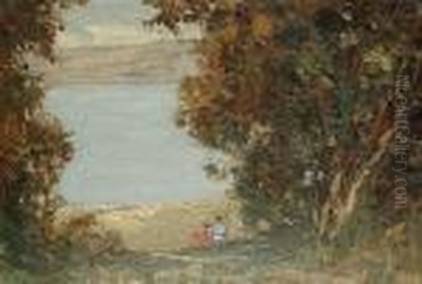 The Lake Oil Painting by Joseph Vickers De Ville