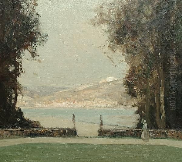 On The Terrace Oil Painting by Joseph Vickers De Ville