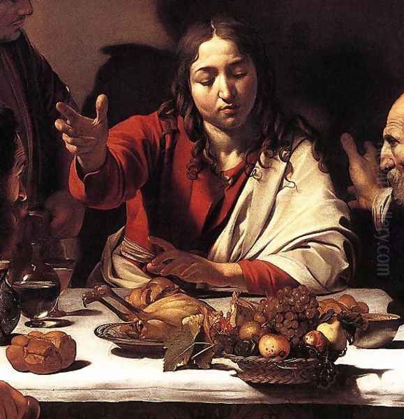 Supper at Emmaus (detail 1) 1601-02 Oil Painting by Caravaggio