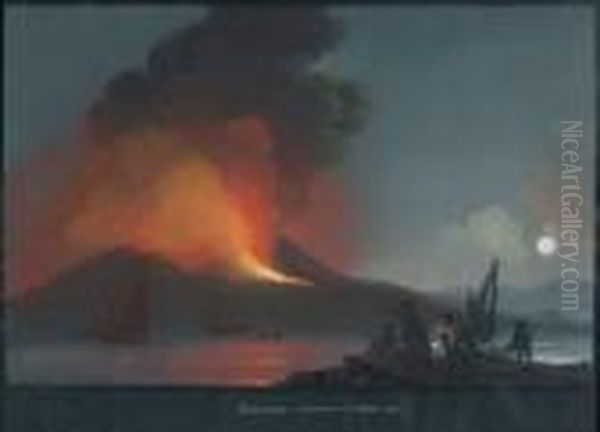 L'eruption Du Vesuve Oil Painting by Camillo da Vito