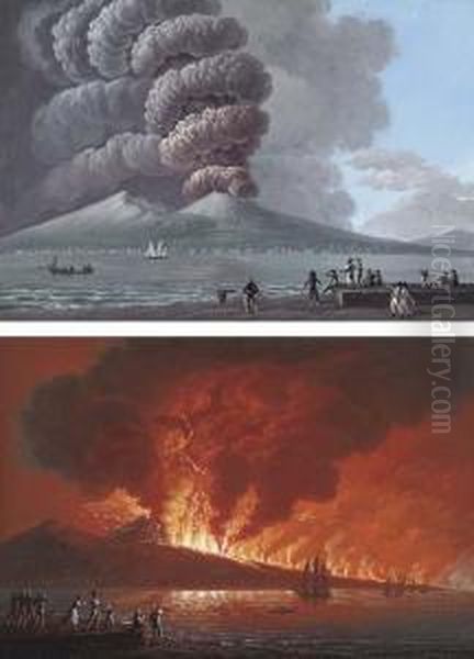 The Eruption Of Vesuvius Oil Painting by Camillo da Vito