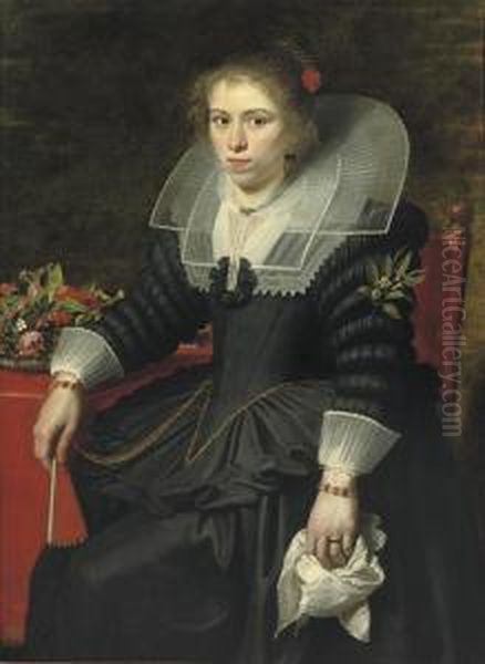 Portrait Of A Young Lady Oil Painting by Cornelis De Vos