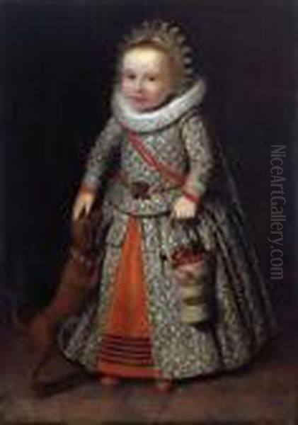 Ritratto Di Bambina In Abito Riccamente Ricamato Oil Painting by Cornelis De Vos