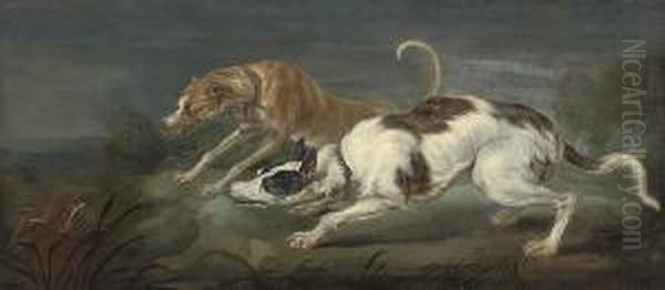 Two Hounds Oil Painting by Paul de Vos