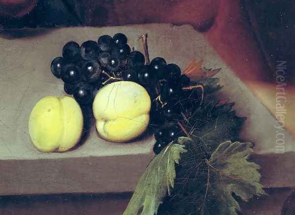 The Sick Bacchus, detail of peaches and grapes, 1591 Oil Painting by Caravaggio