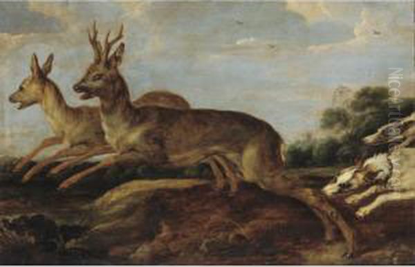 Sold By The J. Paul Getty Museum To Benefit Future Painting Acquisitions
 

 
 
 

 
 A Stag Hunt Oil Painting by Paul de Vos