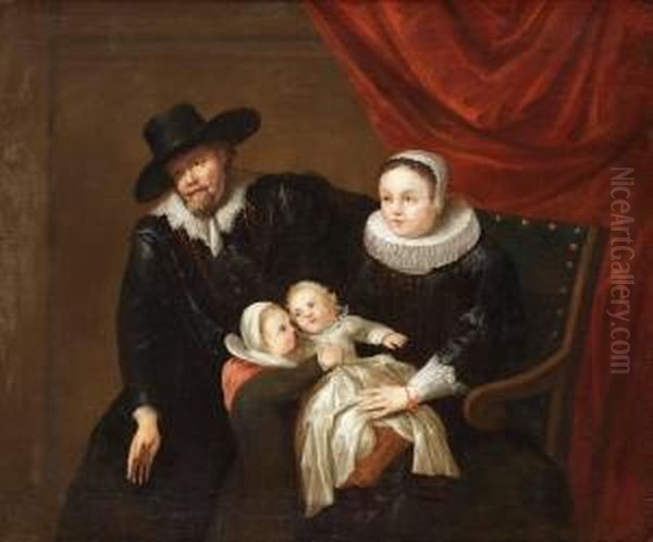 Artist's Family Oil Painting by Simon de Vos