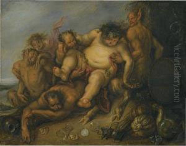 The Triumph Of Silenus Oil Painting by Simon de Vos