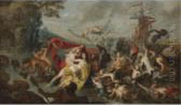 The Triumph Of Galatea Oil Painting by Simon de Vos