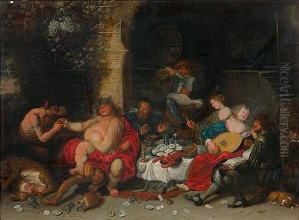 le Banquet De Bacchus Oil Painting by Simon de Vos