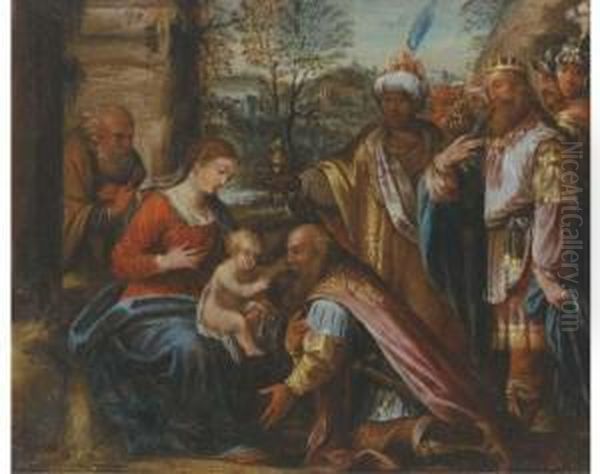 The Adoration Of The Magi Oil Painting by Simon de Vos