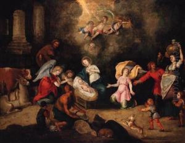 The Adoration Of The Shepherds Oil Painting by Simon de Vos