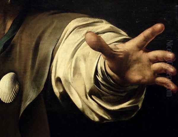 The Supper at Emmaus, 1601 (detail) Oil Painting by Caravaggio