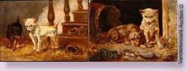 Chiens Et Souris Oil Painting by Vincent de Vos