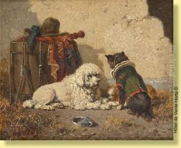 Chiens De Saltimbanques Oil Painting by Vincent de Vos