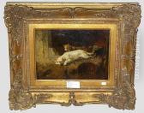 Chiens Chassant Des Souris Oil Painting by Vincent de Vos