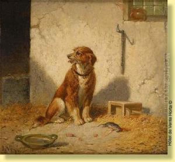 Le Chien Vainqueur Oil Painting by Vincent de Vos