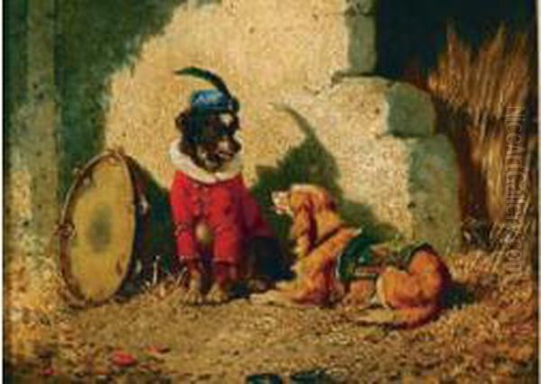 Chiens En Costume De Cirque Oil Painting by Vincent de Vos