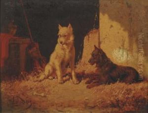 Guarding The Yard Oil Painting by Vincent de Vos