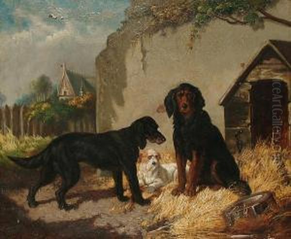 Outside The Kennel Oil Painting by Vincent de Vos