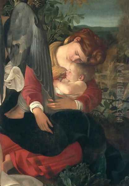 Rest during the flight into Egypt (detail-5) Oil Painting by Caravaggio