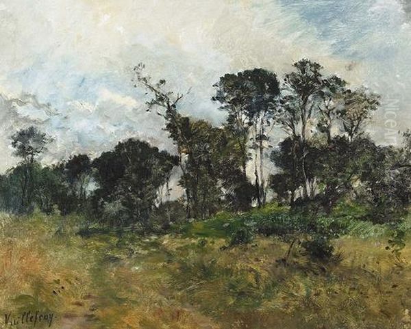 Sommerliche Wiesenlandschaft Am Waldrand. Oil Painting by Felix Dominique De Vuillefroy