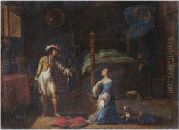 Tarquin And Lucretia Oil Painting by Cornelis de Wael