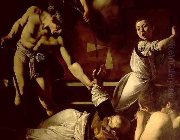 The Martyrdom of St. Matthew (detail) 1599-1600 Oil Painting by Caravaggio