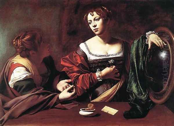 Martha and Mary Magdalene Oil Painting by Caravaggio