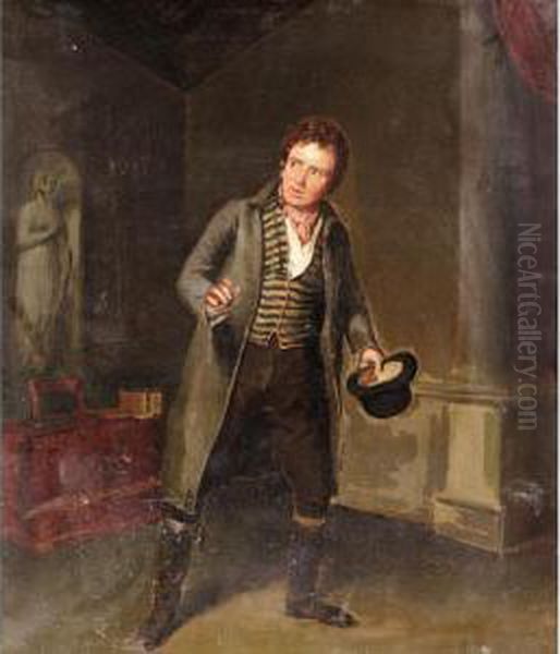 Portrait Of An Actor In An Interior Oil Painting by Samuel de Wilde